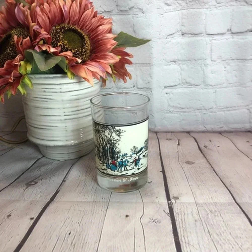 Currier & Ivy vintage Glass from 1981 arby's winter pastime
